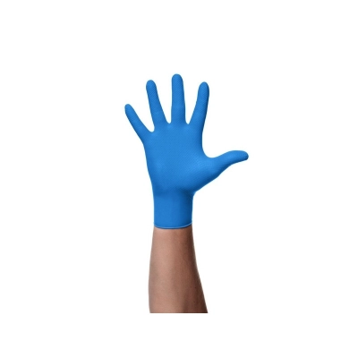 Guanti in Nitrile Idonei al Contatto con Alimenti Go Grip Azzurri