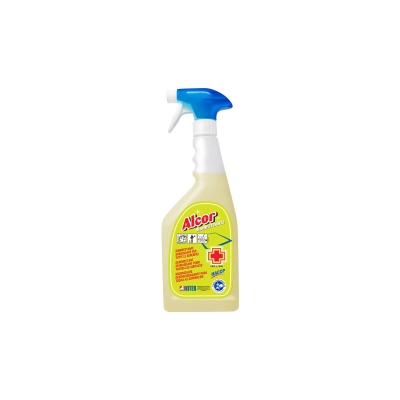 ALCOR - DISINFETTANTE BATTERICIDA FUNGICIDA E VIRUCIDA AD AZIONE SGRASSANTE - 12 pz x 750 ml + 3 spruzzini