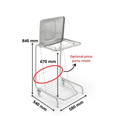 Bidone per la spazzatura in acciaio inox AISI 304 carrier 75 | Wirfly