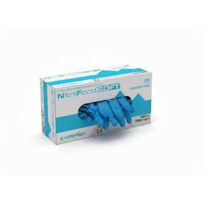 Guanti in nitrile per alimenti SOFT AZZURRI 100 pz.