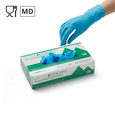 Guanto in Nitrile Idonei al Contatto con Alimenti e Dispositivo Medico